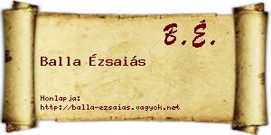 Balla Ézsaiás névjegykártya
